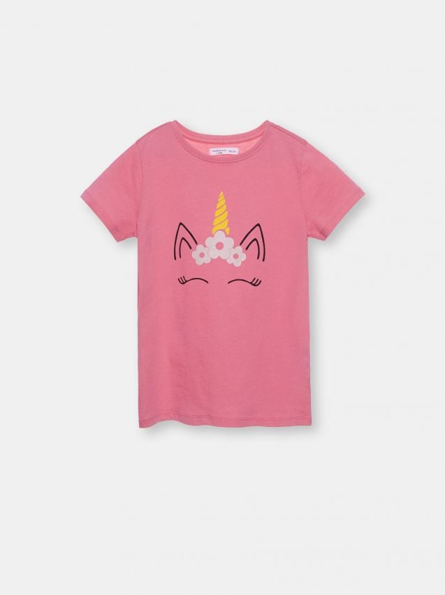 Unicorn T-shirt Color hot pink - SINSAY - WK242-42X