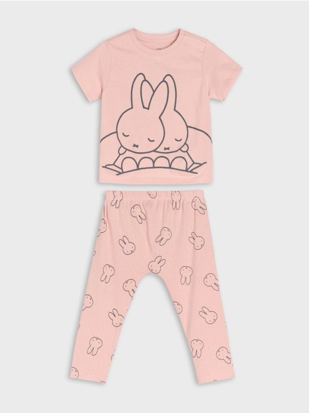 Sinsay - Pijama din două piese Miffy - roz-pastel