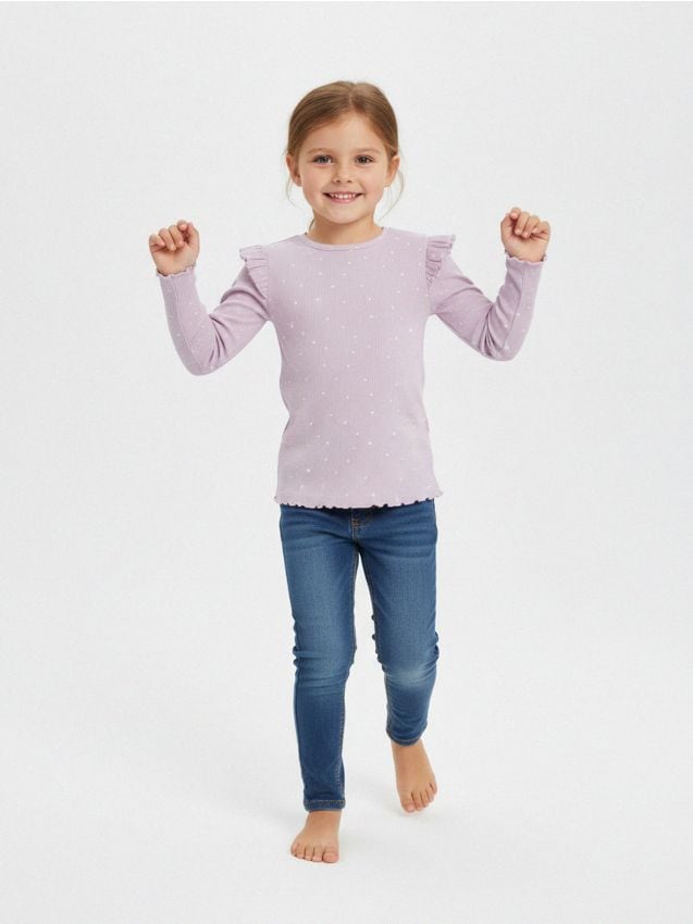 Sinsay - Tričko s dlhými rukávmi - levanduľová