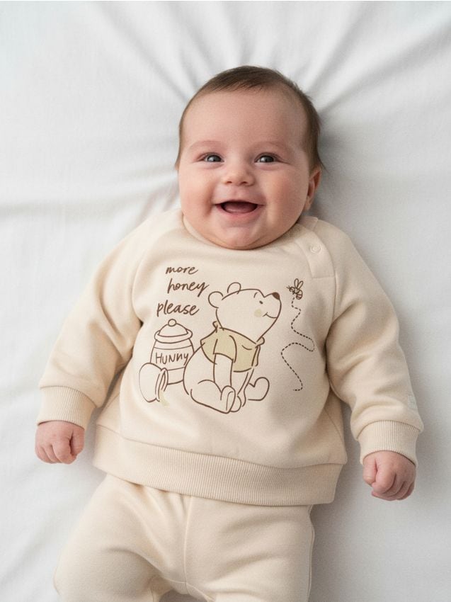 Sinsay - Bavlnená mikina s potlačou Winnie the Pooh - béžová