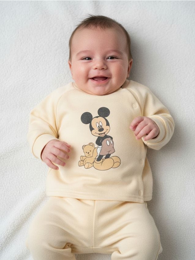 Sinsay - Mikina s potlačou Mickey Mouse - krémová