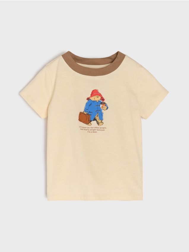 Sinsay - Tricou din bumbac cu imprimeu Paddington - nude