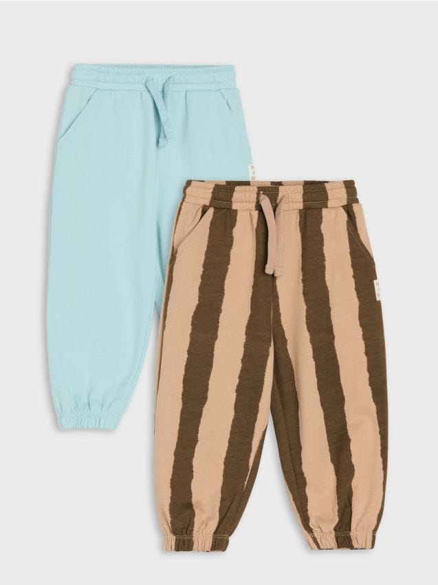 Sinsay - Pantaloni jogger din bumbac 2 pack - turcoaz-pal