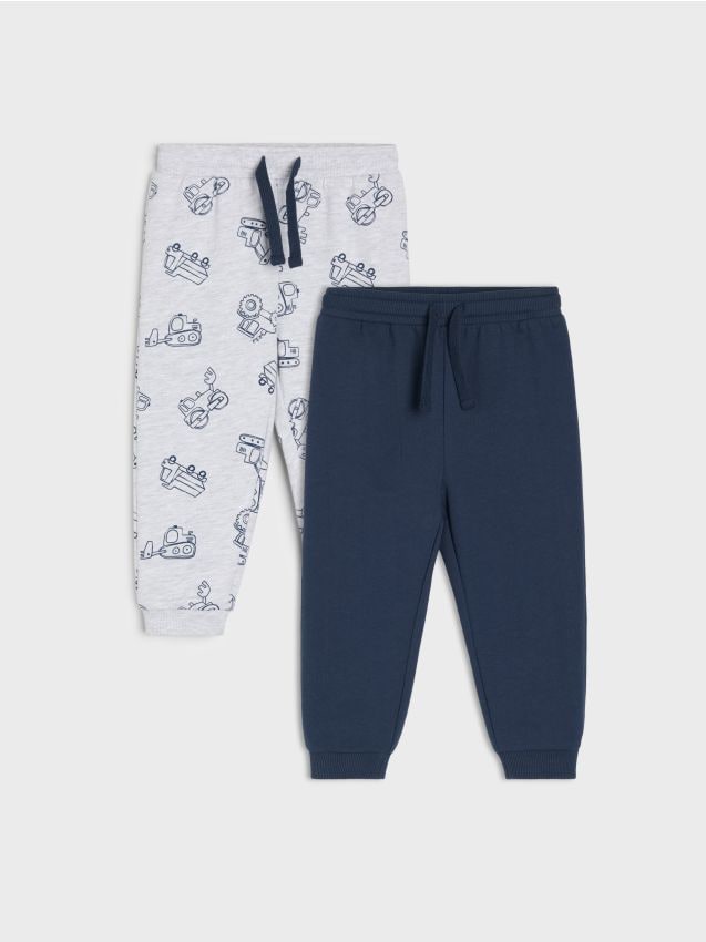Sinsay - Pantaloni de trening jogger cu motiv de vehicule 2 pack - gri deschis