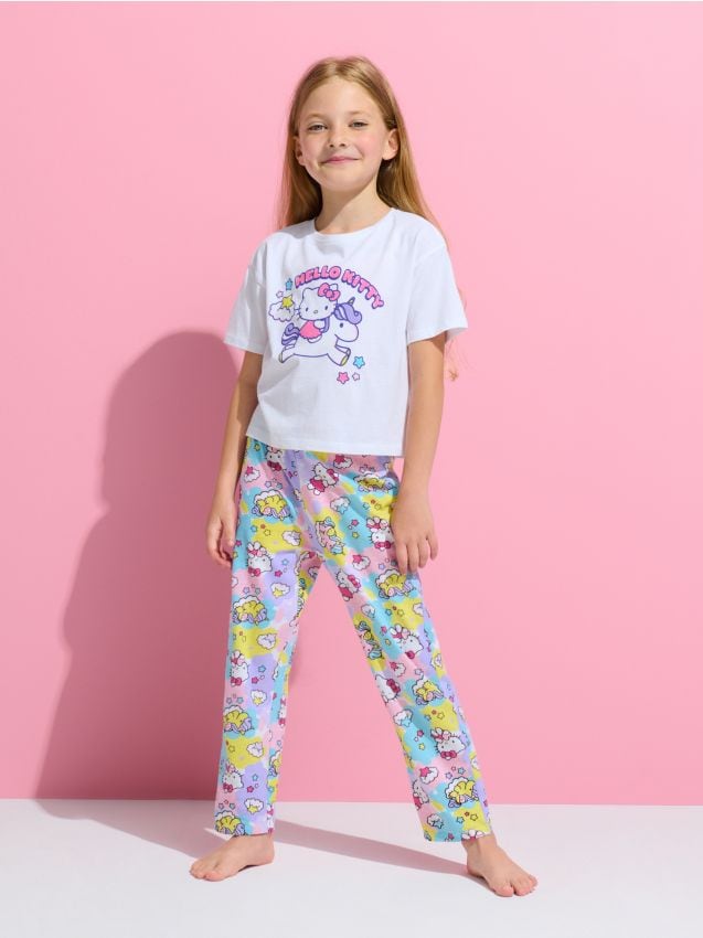 Sinsay - Pyžamo Hello Kitty - biela