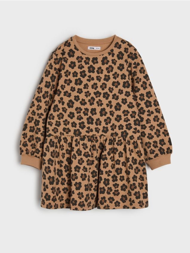 Sinsay - Midi šaty s leopardím vzorom - béžová