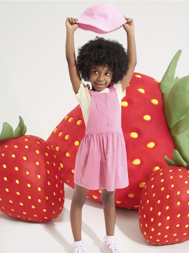 Sinsay - Rochie din blugi tip salopetă - roz