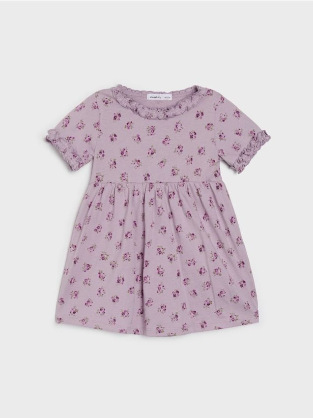 Sinsay - Rochie din bumbac tip hanorac cu imprimeu floral - crem