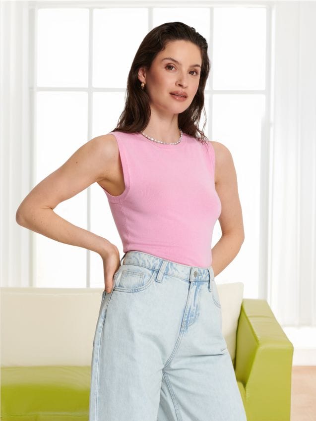 Sinsay - Top a righe - rosa