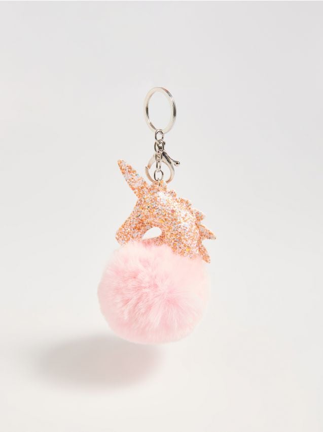 Breloc pufos, în formă de unicorn Culoare roz - SINSAY - YA584-30X