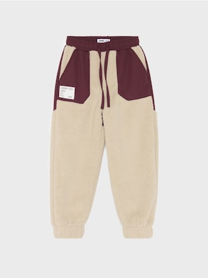 Sinsay - Pantaloni jogger din material sherpa cu inserții contrastante Active - gri-maroniu