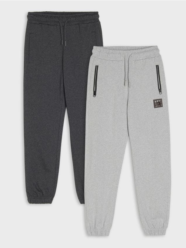Sinsay - Set de 2 perechi de pantaloni sport - gri-neutru