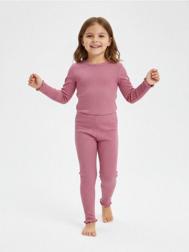 Sinsay - Rebrované legíny - ružová