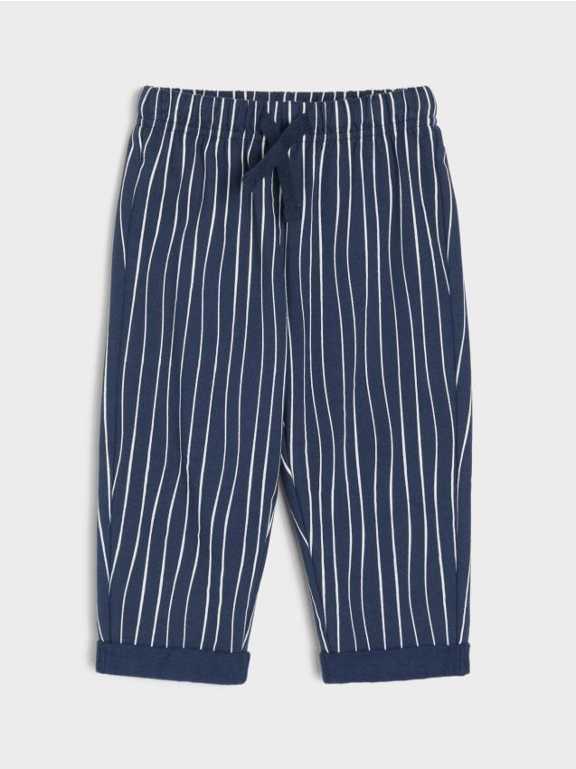 Sinsay - Pantaloni tricotați din bumbac cu dungi - multicolor