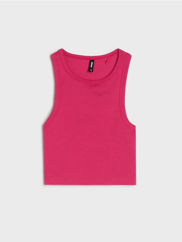 Sinsay - Rebrovaný top - fuksiová