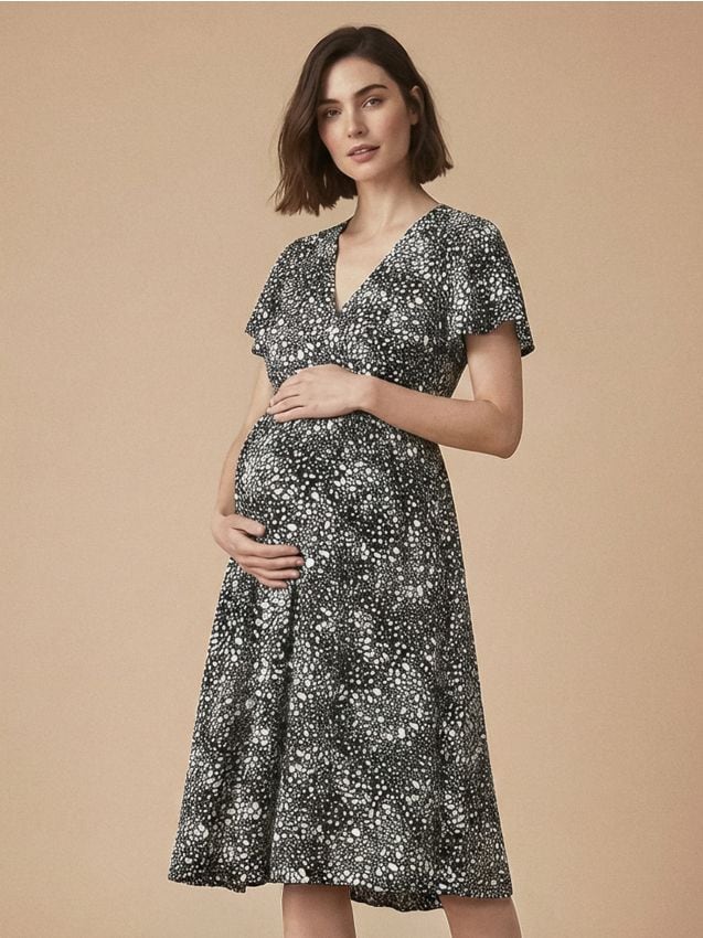 Sinsay - Rochie de maternitate cu imprimeu - negru