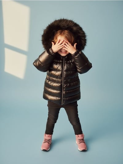 Ge quiltete Pufferjacke mit Kapuze