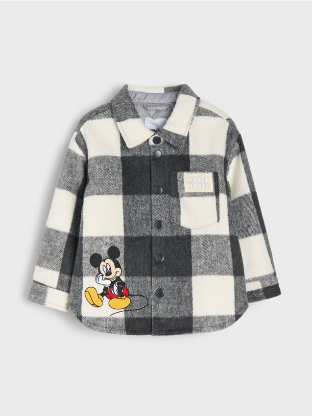 Sinsay - Kurtka koszulowa w kratę Minnie Mouse - kremowy