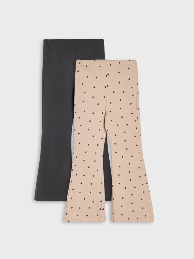 Sinsay - Prążkowane spodnie flare ze wzorkiem 2 pack - wielobarwny