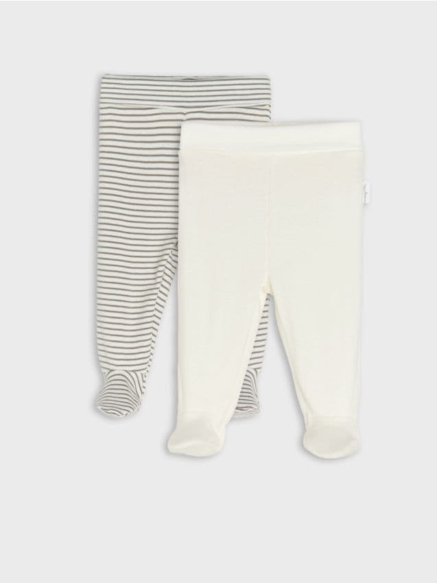 Sinsay - Salopetă antiderapantă pentru bebeluși 2 pack - crem