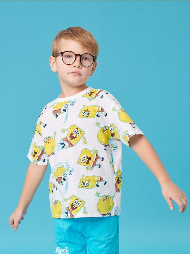 Sinsay - Tricou SpongeBob - alb