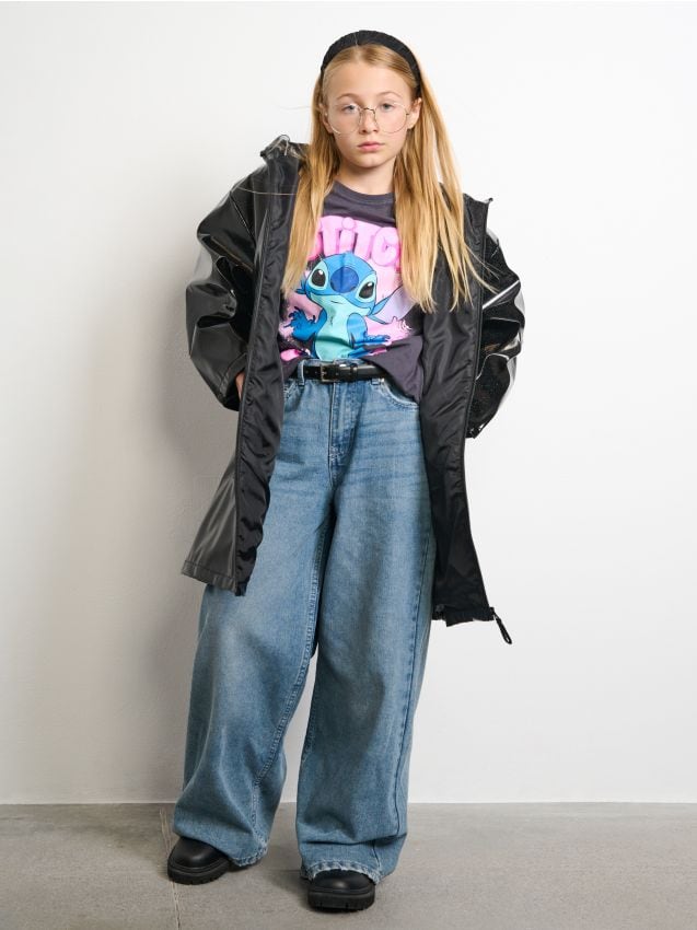 Sinsay - Haină impermeabilă cu glugă - negru