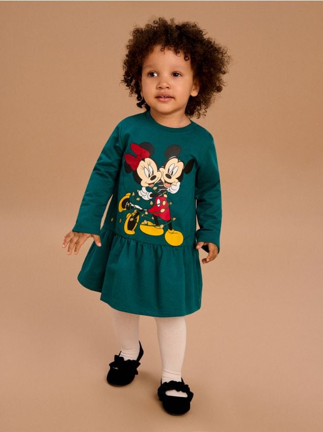 Sinsay - Rochie cu peplum Mickey Mouse - albastru-verzui