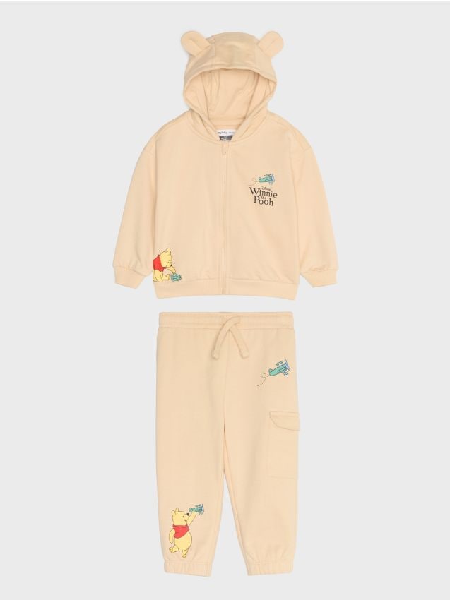 Sinsay - Trenirka Winnie the Pooh: majica s patentnim zatvaračem i 3D ušima te jogger hlače