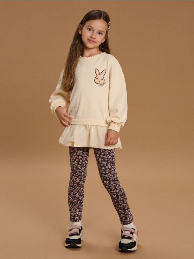 Sinsay - Colanți striați cu model floral - multicolor