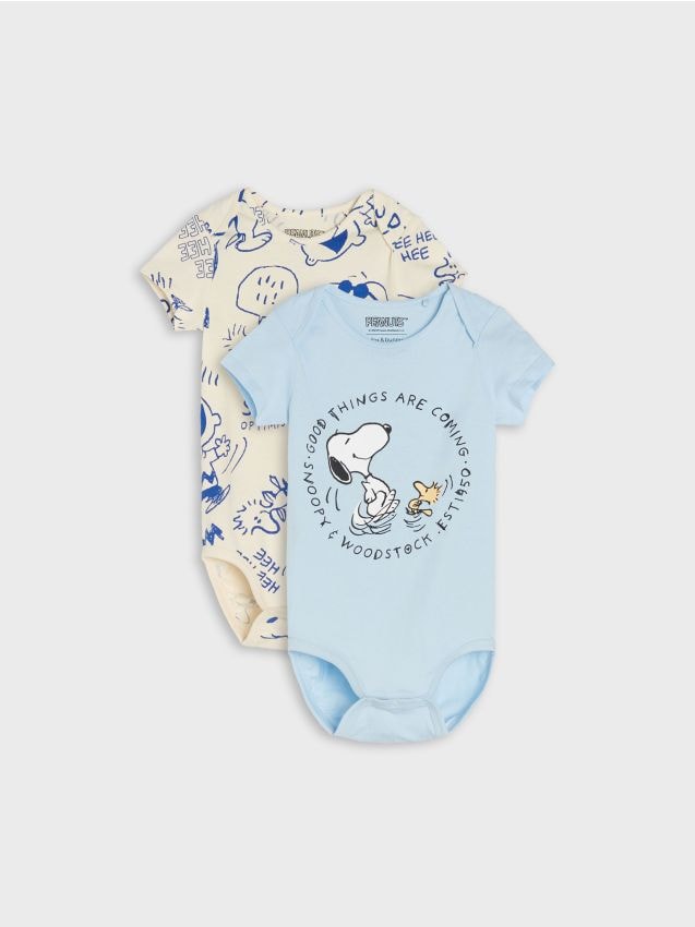 Set de 2 bodyuri Snoopy Culoare light blue - SINSAY - ZF715-50X