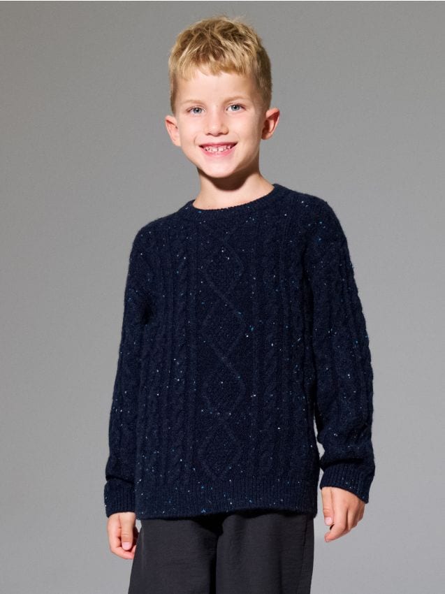 Sinsay - Sveter s ozdobným vzorom - tmavomodrá