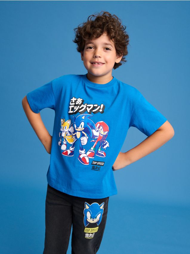 Sinsay - Koszulka Sonic the Hedgehog - niebieski