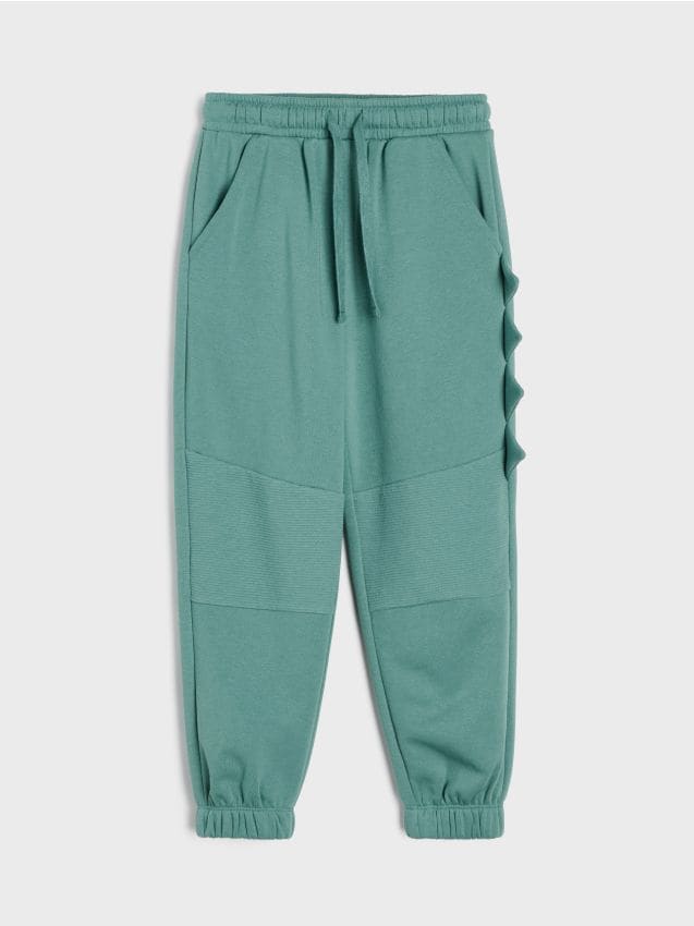 Sinsay - Pantaloni de trening cu elemente 3D dinozaur - verde-metalizat